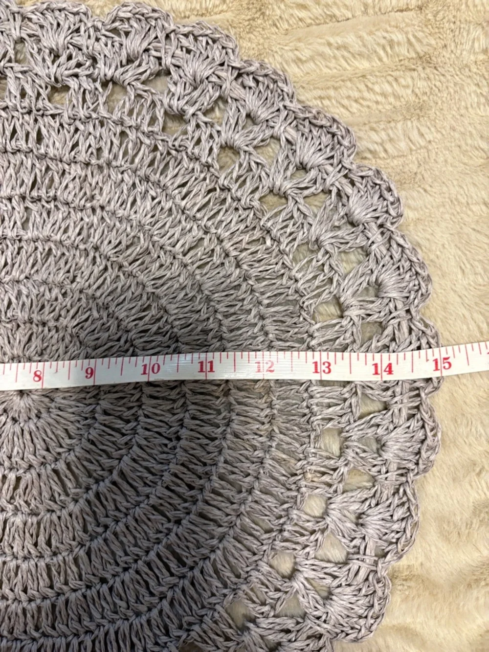Handmade Crochet Round Placemats - Gray (Set of 6)